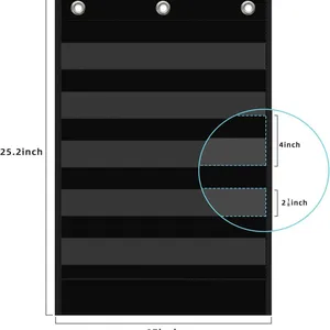 Standard Pocket Chart, Clear 5 Pockets Words Chart With Extra Storage Pocket for School Home Office Use, Word Wall and Sentence Strips thumbnail-4