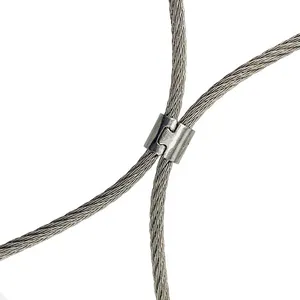 Wholesale Price for 50*92mm Diagonal Size Stainless Steel Wire Rope Ferrule Mesh for Safety Nets and Zoo thumbnail-1