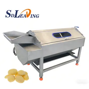 Vegetables and Fruits Automatic Commercial Potato Ginger, Lotus, Papaya Sweet Potato Cleaning Roller Washing and Peeling Machine thumbnail-1