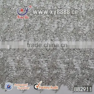 Newest Design Golden Yarn With Sequin Embroidery Lace Fabric thumbnail-1