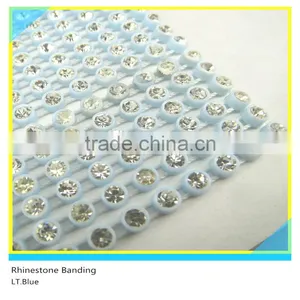 Diamond Plastic Banding Sew on Ss10 3mm Crystal LT.Blue Banding 1x180 Pcs 10 Yards thumbnail-1