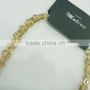 FASHION MULTI COLOR GLASS STONE HAND MADE CHAIN STATEMENT NECKLACE thumbnail-3