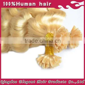 2015 Qingdao Grade 6A Raw Virgin Brazilian Hair Blonde Curly Hair Extensions thumbnail-4