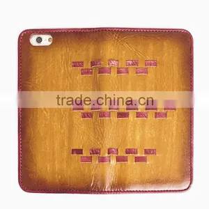 Fading&Weave Genuine Leather Cell Phone/Mobile Phone Case/Booklet for IPhone 6/6s for Lady/Women thumbnail-4