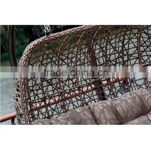 Luxury Outdoor Furniture Double Seat Hanging Indoor Swing Rattan Egg Chair Living Room Swing Chair Quality Choice thumbnail-6