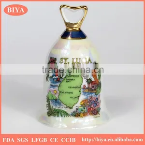 Promotional Ceramic Desk Bell Dinner Bell Coated Colorful Pearl Glazed for Souvenir and Decoration Used or Christmas Custom thumbnail-1