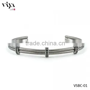 2016 New Arrival Sterling Men Bangle Real Silver Jewelry Bracelet thumbnail-1