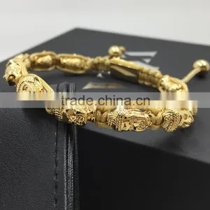 2016 Hot Fashion Unique 6mm Hematite Beads Wholesale Gold Buddha Bracelets Jewelry thumbnail-2