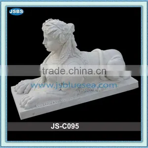 White Marble Sphinx Sculpture thumbnail-1