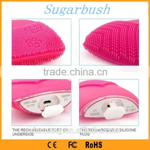 New Product 2016 Electric Silicone Handheld Waterproof Facial Cleansing Brush With Hypoallergenic thumbnail-3