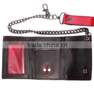 Top Grade Real Leather Tri-Fold Chain Wallet Designer Wallet Chains thumbnail-2