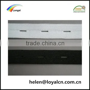 1cm 25cm White/black Woven Elastic Webbing Belt With Button Hole Elastic Band thumbnail-2