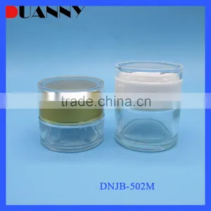 Wholesale Glass Jars Lids ,Wholesale Cosmetic Glass Jar Clear 50G With Plated-Colored Cap thumbnail-1