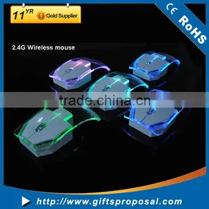 Hot Selling Creative Ultra-thin Transparent Colorful Light Emitting Wireless Mouse Gaming Mice for Computer thumbnail-4