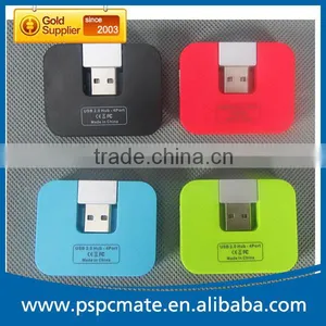 No Cable Mini Square Slim Usb 2.0 Hub 4 Port for Laptop thumbnail-2