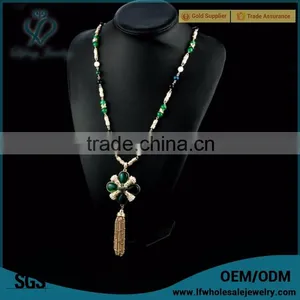 Latest Design Beautiful Bali Neon Tassel Necklace Long Set thumbnail-1