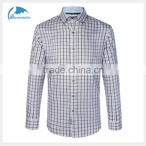Custom Top Quality Business Mens Dress Shirt Wool Plaid Shirts for Business Man Quality Choice thumbnail-1