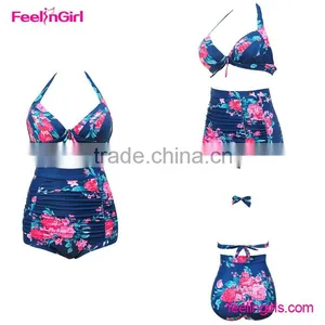 Wholesale Floral Printed Padded Strapless Bikini thumbnail-1