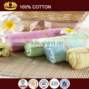 Cheap 100% Cotton Solid Golden Grid Bulk Face Towel thumbnail-1