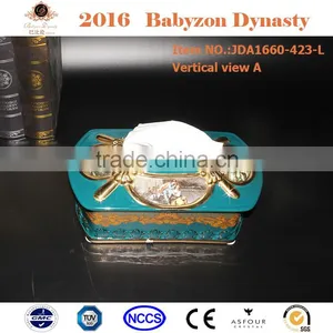 2016 Popular Indoor Art Decoration Luxury Handicrafts 13"ceramic Tissue Box Cover thumbnail-3