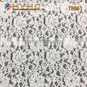 High Quality Nylon/Cotton White Eyelash Lace Knitted Fabric T8061 thumbnail-1