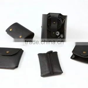 Headphone Earphone Winding Wire Accessories , Purpose Zipper PU & EVA Case Pouch thumbnail-1