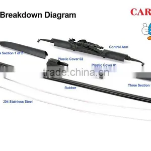 Car Accessories Wycieraczka J-HOOK Arm Germany Patent Hybrid Windshield Wiper Blades thumbnail-5