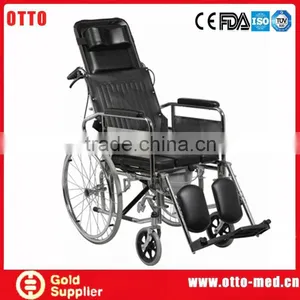 Reclining Commode Wheelchair thumbnail-1