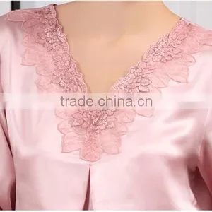 100% Silk Pajama , Neck With Less thumbnail-5