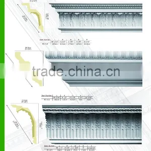 2015 High Quality Good Price Beautiful New Modern Luxury PU Plain Cornice Mouldings thumbnail-1