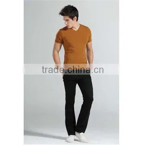 Wholesale Cheap Cotton Promotional Blank V-neck T Shirts thumbnail-4