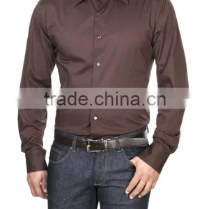 2013 Men's Fashion Slim Solid Color Long Sleeve Shirt thumbnail-1