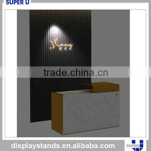 Wood Shop Counter Design White Reception Counter Display Furniture thumbnail-6