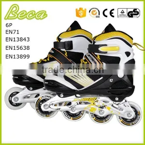 Wholesale Adjustable Yellow Black High Rebound 4 Wheels Kids Roller Skate thumbnail-5