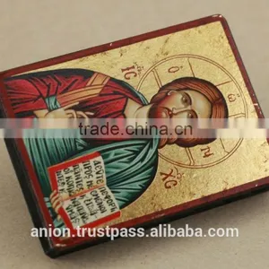 Greek & Russian Orthodox Small Wooden Icon. Christ Pantocrator thumbnail-3