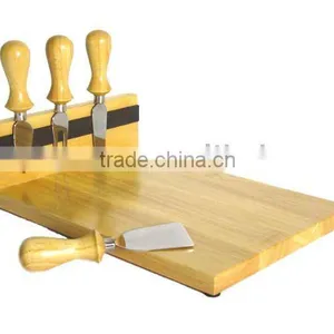 Wooden Cheese Board Set With Knife Slicer and Holder and Customized Rectangle Shape for Cheese Cutting Chopping and Table Dining thumbnail-1