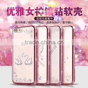 2016 Newest Mobile Phone Cover Case Electroplate Bumper Diamond Image Tpu for IPhone 6 6s 6plus thumbnail-1