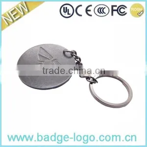 Custom Antique Round Metal Military Keychain thumbnail-1