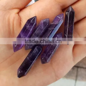 Polished Deep Purple Amethyst Pendulum Chakara Quartz Crystal Pendants thumbnail-1