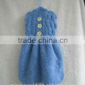 Blue Honeycomb Fabric Patent Lovely Hanging Hand Towel thumbnail-2
