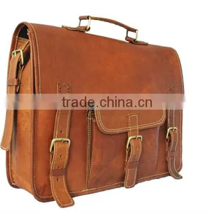 Genuine Leather Satchel Bags in Its Vintage Style for Office and Carrying Laptop 16 Inch thumbnail-1