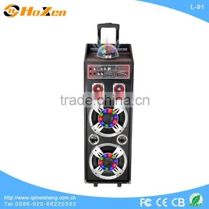 Dual 10" Rechargeable Trolley Speaker PA System With Bluetooth USB/SD/MP3/WMA Playe thumbnail-1