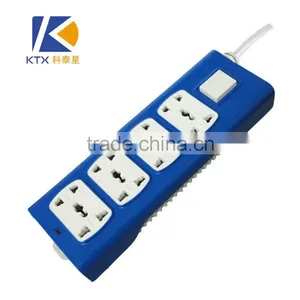 8 Sockets Universal Electrical Blue Power Strip With Shutter thumbnail-1