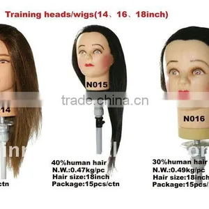 Professional Salon Human Hair Traning Head,wig N014,N015,N016 thumbnail-1
