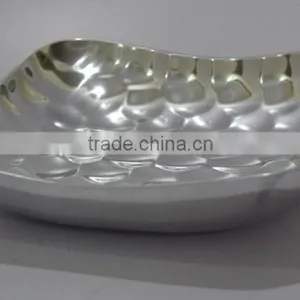 Aluminium Hammered Metal Square Bowl thumbnail-4