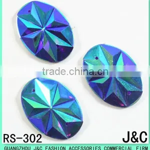 20 * 30 Oval Shape Blue Acrylic Stone thumbnail-1
