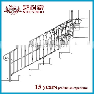 Wrought Metal Stair Railing Design / Modern Wrought Iron Handrails thumbnail-6