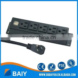 High Quality Hot Sale 3 American Plug Wall Mounted Power Outlets Socket thumbnail-1