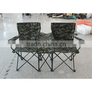 Folding Double Camping Chair With Umbrella and Cooler Table thumbnail-6