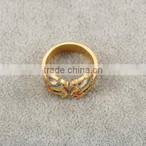 No.1 Sale 18k Gold Plated Stainless Steel Colorful Bear Individual Ring for Christmas Party thumbnail-3